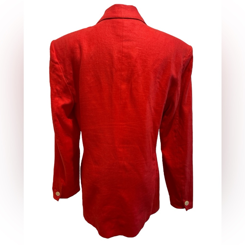 80s Talbots Linen Red One Button Boxy Oversized 2… - image 3